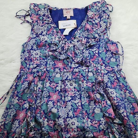 Banjanan NWT Wo Sylvie Floral Ruffled Mini Dress in Annas Wild Garden Size Small - Picture 7 of 10